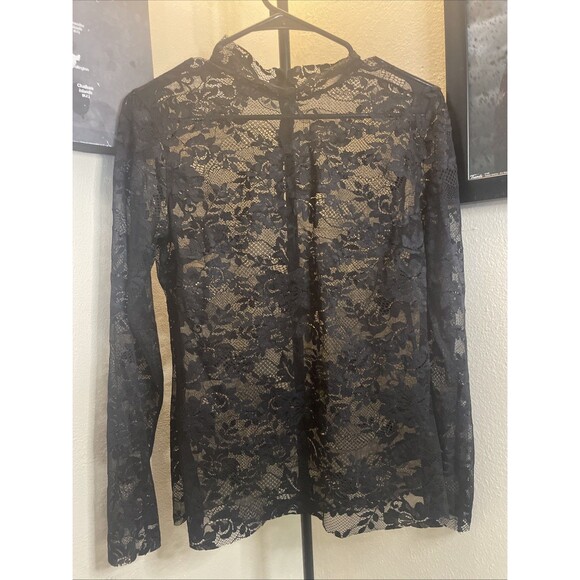 Nicki Minaj for H&M Womens Black Blouse Long Sleeve Size Large - Picture 3 of 7